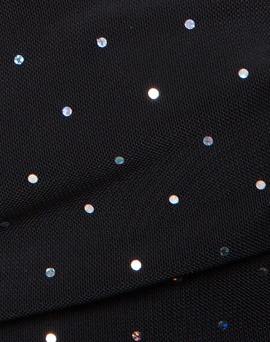 Image of Nomi Off The Shoulder Bodice in Net Crystal Black