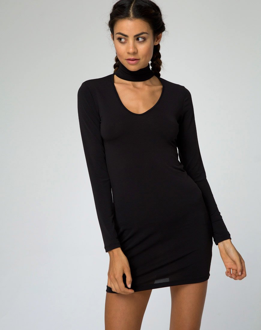 Image of Nymphea Bodycon Dress in Black