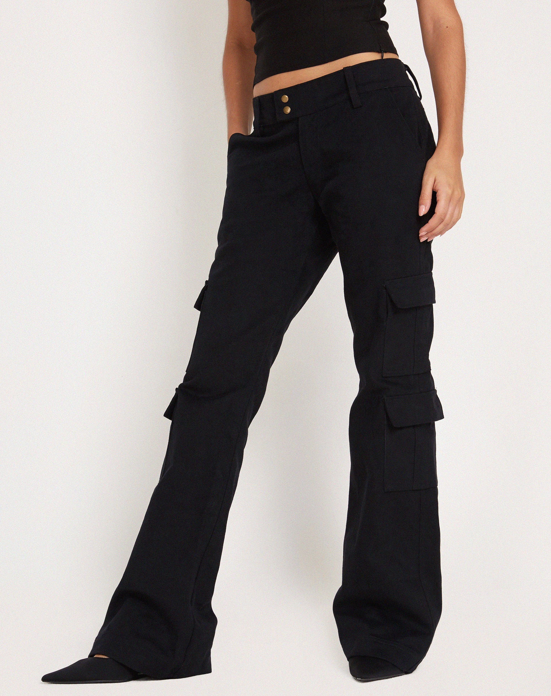 image of Ol Low Rise Cargo Trouser in Black