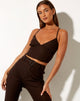 Image of Ombe Crop Top in Tailoring Brown