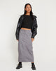 image of Reese Cargo Midi Skirt in Charcoal Grey with White Stitch