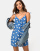 Image of Osla Slip Dress in Soheila Floral Blue