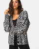 Image of Oversize Cardigan in Animal Knit
