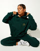 Image of Oversize Hoodie in Bottle Green Cupid Embro