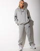 Image of Basta Jogger in Grey Marl with Motel Barcode Embro