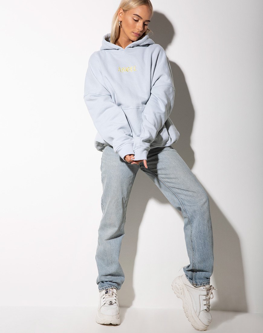 Baby Blue Oversized Hoody by Motel – motelrocks-com-us