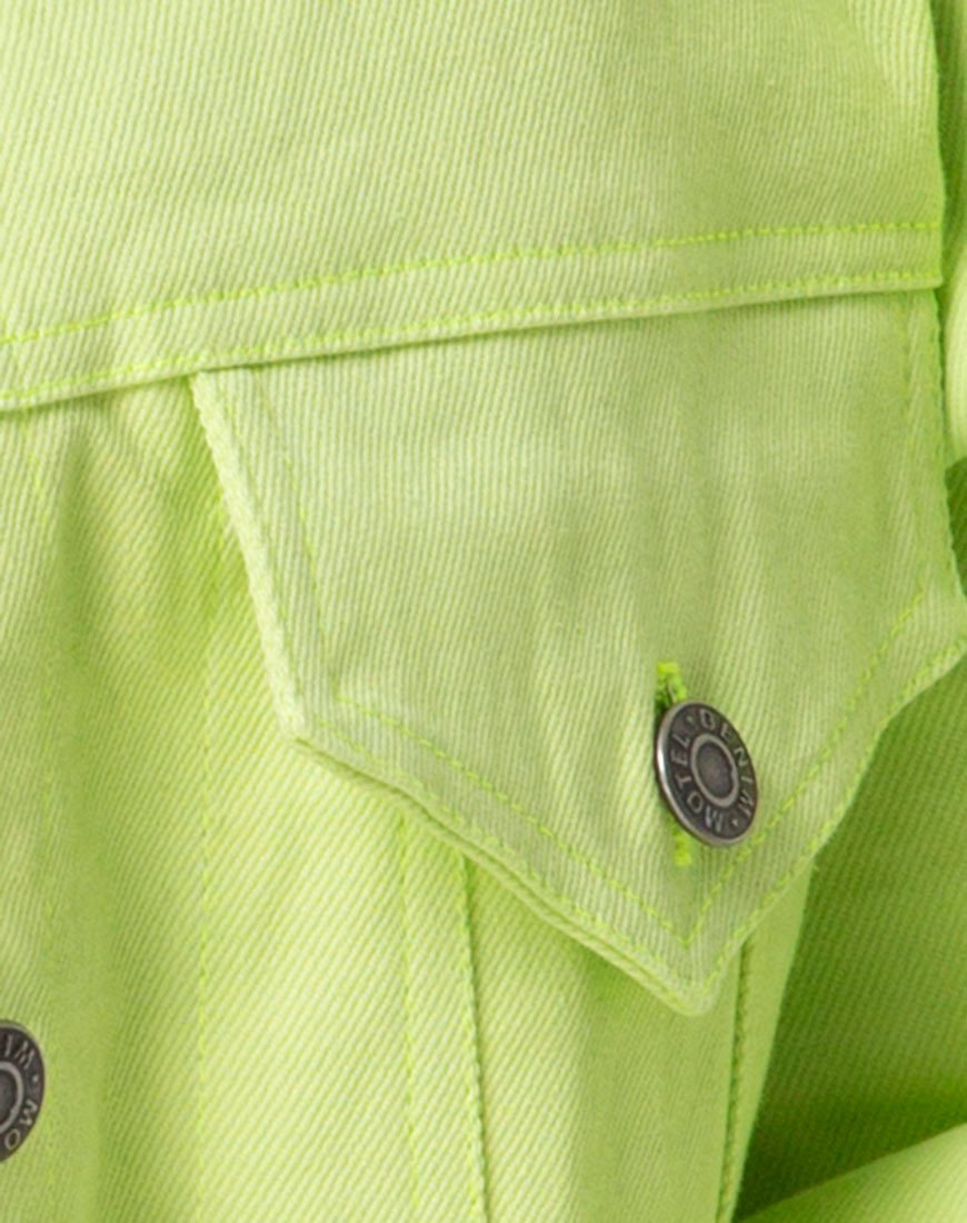 Image of Oversize Denim Jacket in Lime