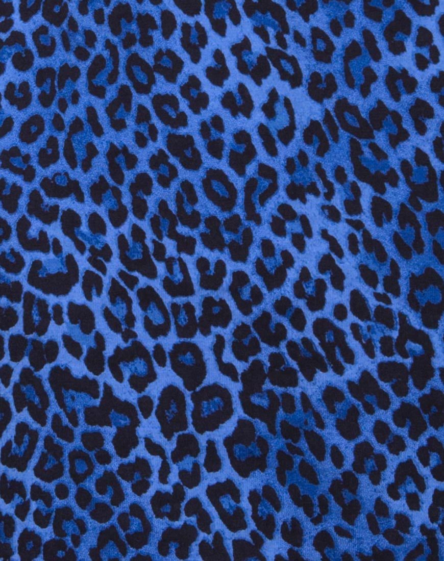 Image of Mini Broomy Skirt in Leopard Royal Blue