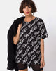 Image of Oversize Basic Tee in Black Don’t Care Full Print by Mote