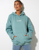 Image of Oversize Hoodie in Seafoam Angel Embro