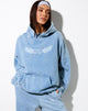 Image of Oversize Hoodie in Washed Blue Angel Energy Wings