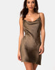 Image of Paiva Slip Dress in Satin Khaki