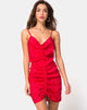 Image of Panthus Dress in Satin Red