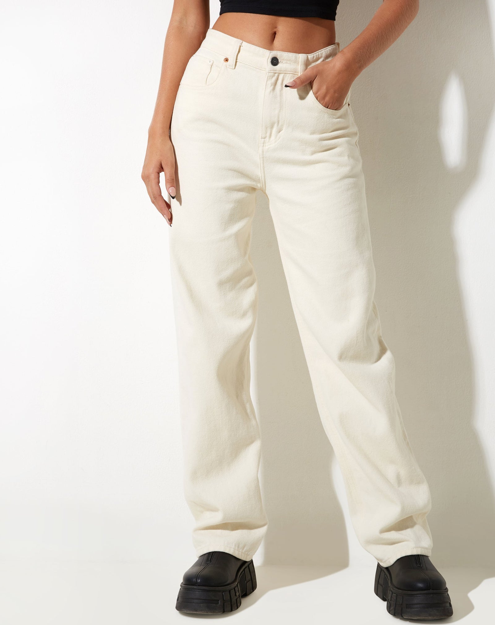 Two-Tone Rigid Mid-Rise Straight-Leg Jeans By Peter Do, Moda Operandi