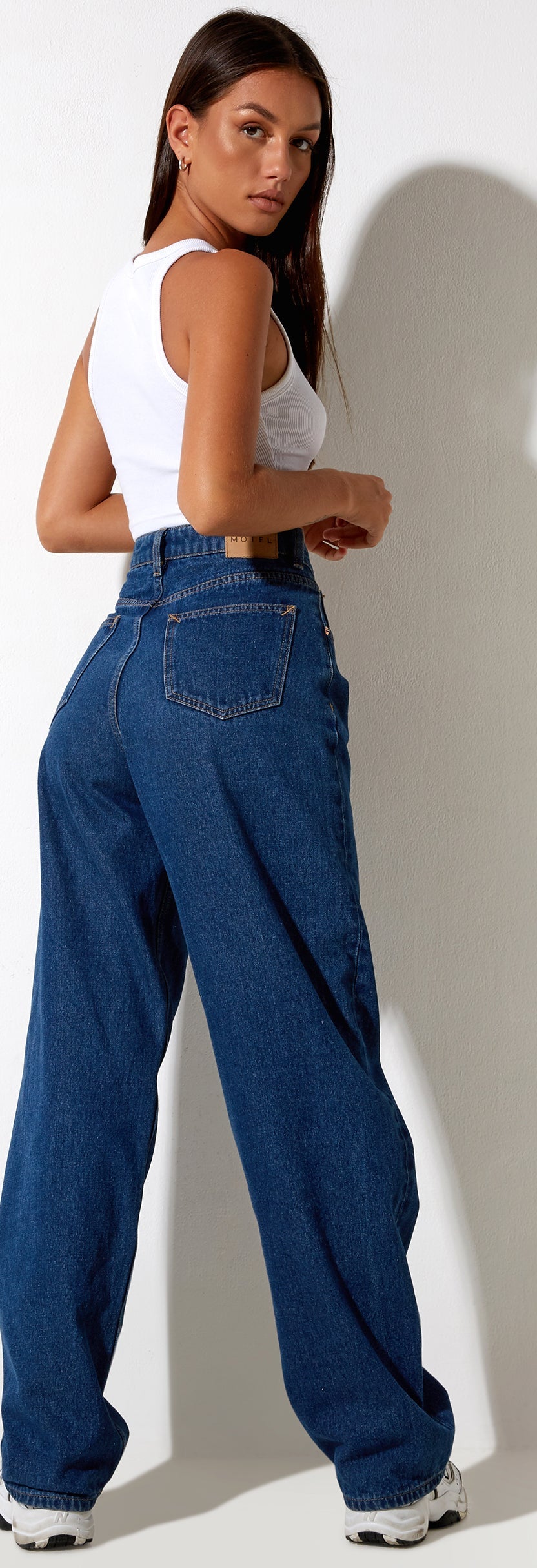 High Waist 90's Wide Leg Indigo Jeans | Parallel – motelrocks-com-us