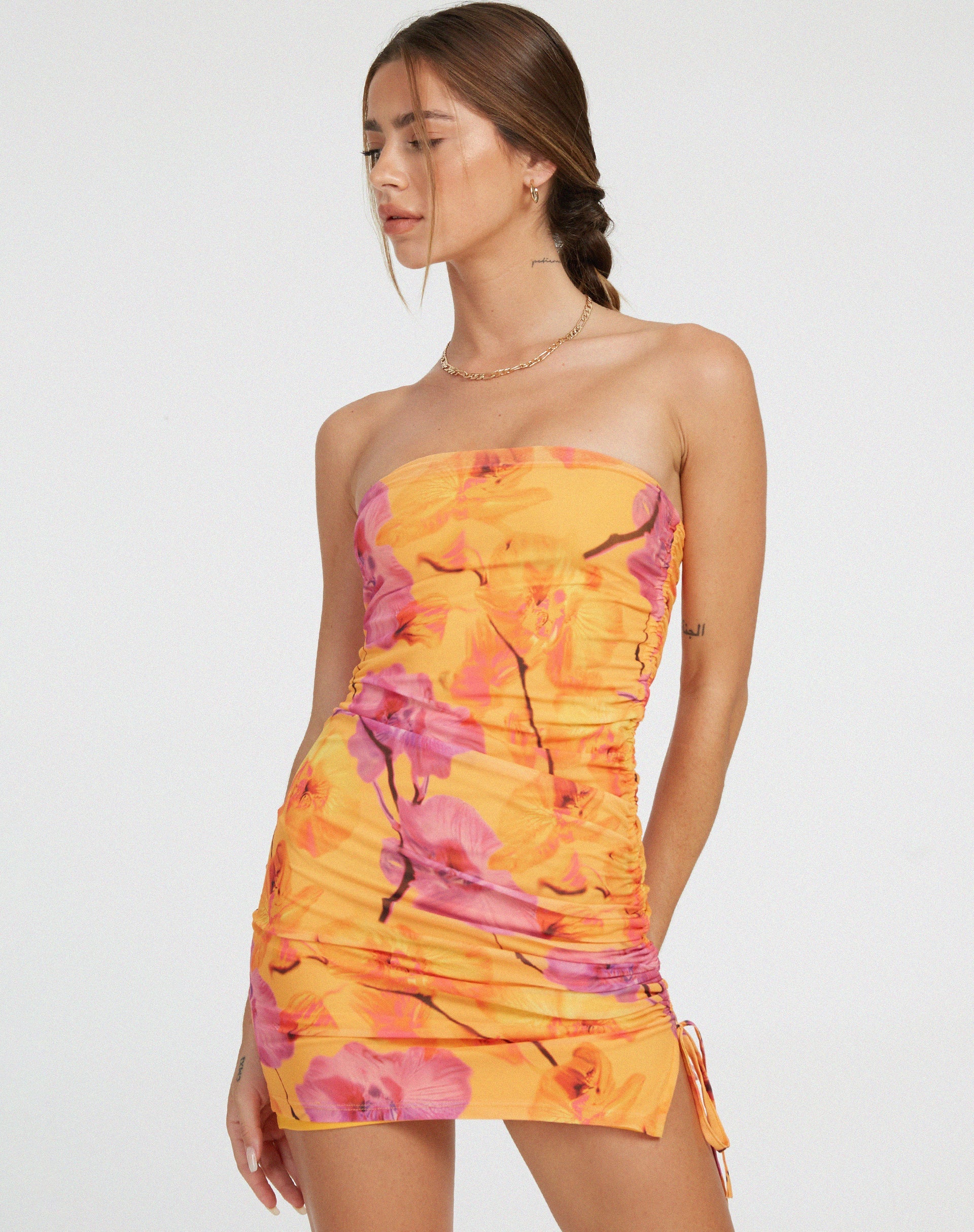 Maren Bodycon Dress in Blurred Orchid Peach Maren Bodycon Dress in Blurred Orchid Peach