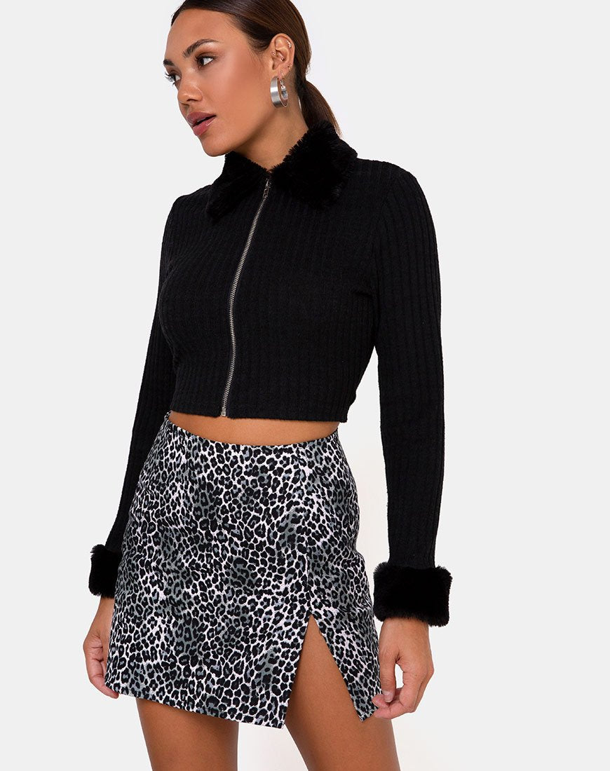 Image of Pelmet Skirt in Rar Leopard Grey