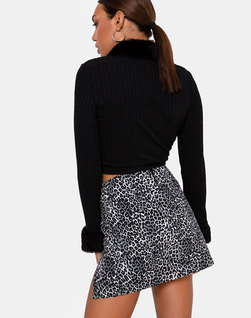 Image of Pelmet Skirt in Rar Leopard Grey
