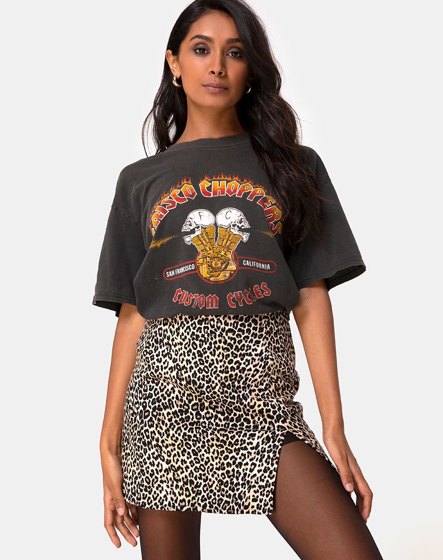 Pelmet Mini Skirt in Rar Leopard Brown