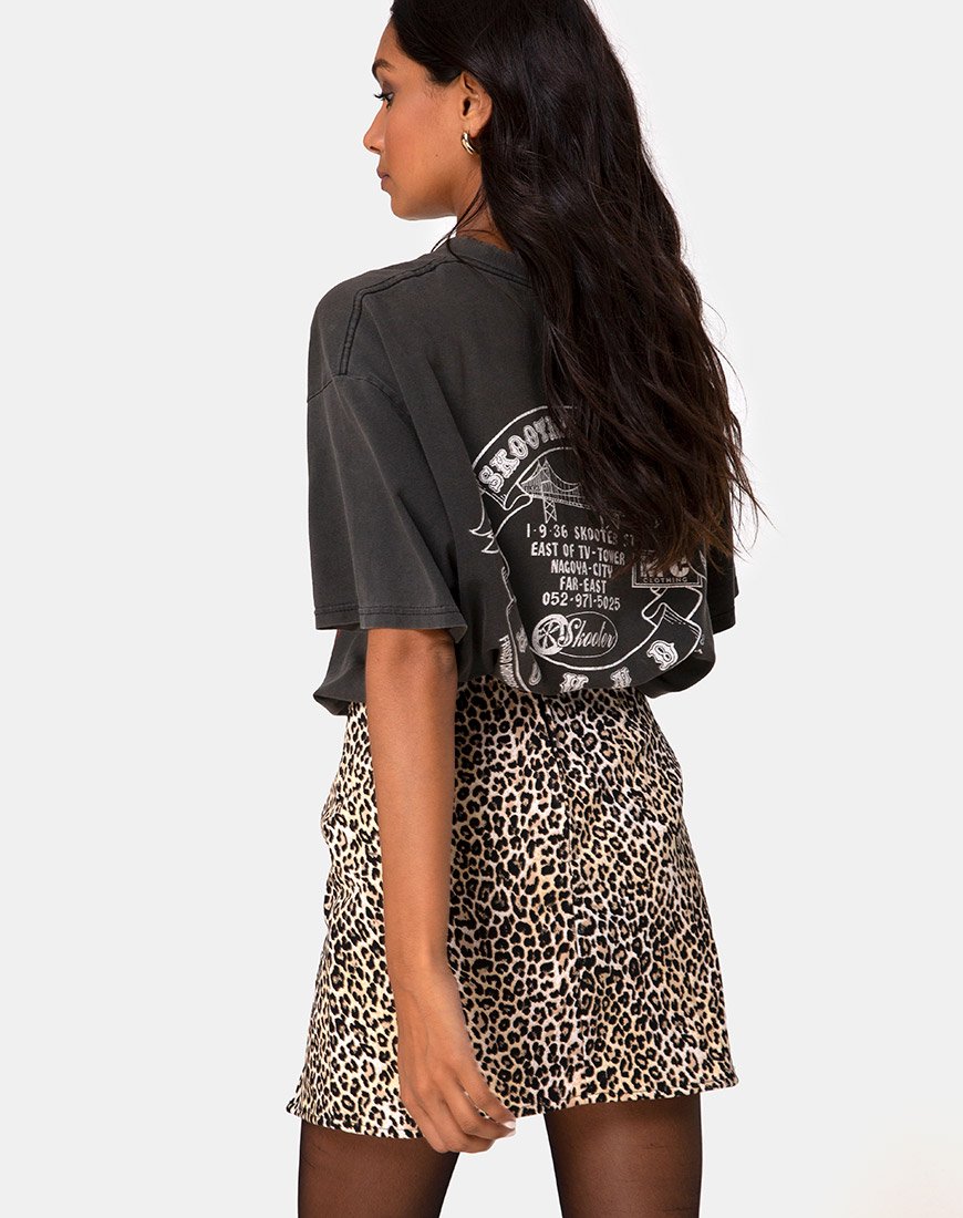 Pelmet Mini Skirt in Rar Leopard Brown