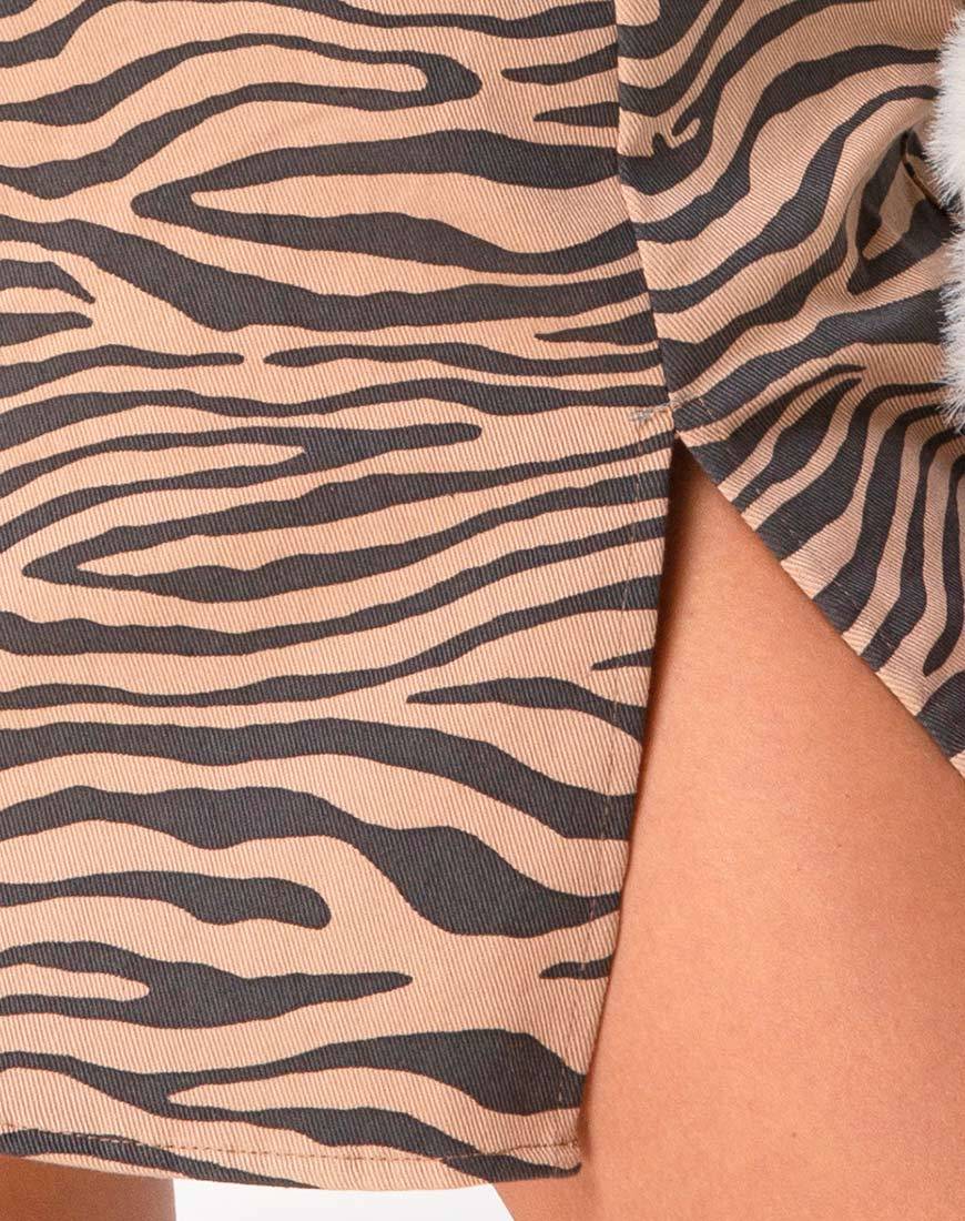 Image of Pelmet Skirt in 90s Zebra Taupe