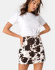 Image of Pelmo Mini skirt in Cow Hide Brown and White