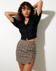 Image of Pelmy Mini Skirt in 40s Check Tan