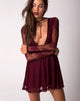 Image of Penley Skater Dress in Femme Lace Maroon