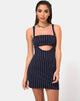 Image of Petra Mini Dress in Navy Pinstripe