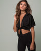 Image of Pilar Blouse in Satin Black