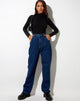 Image of Pleated Jeans in Indigo Blue
