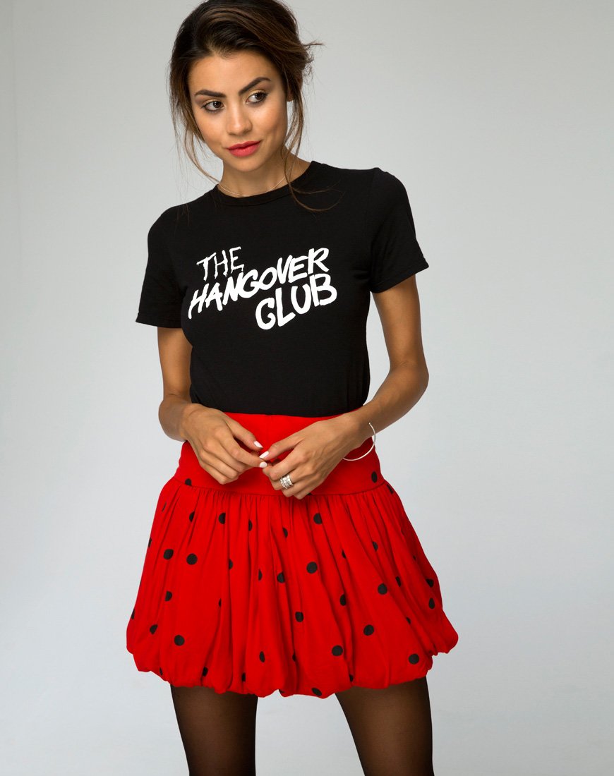 Image of Puff Ball Skirt in Polkadot Red and Black