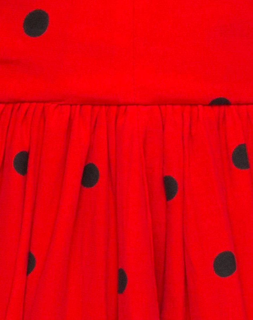 Image of Puff Ball Skirt in Polkadot Red and Black