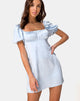 Image of Purla Mini Dress in Satin Powder Blue