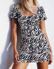 Image of Montero Mini Dress in 90s Zebra