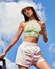Image of Jica Crop Top in Patchwork Daisy Green