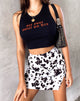 Image of Sheny Mini Skirt in Mini Cow Black and White