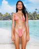 image of MOTEL X BARBARA Pami Bikini Top in 90s Beachy Floral Hot Pink