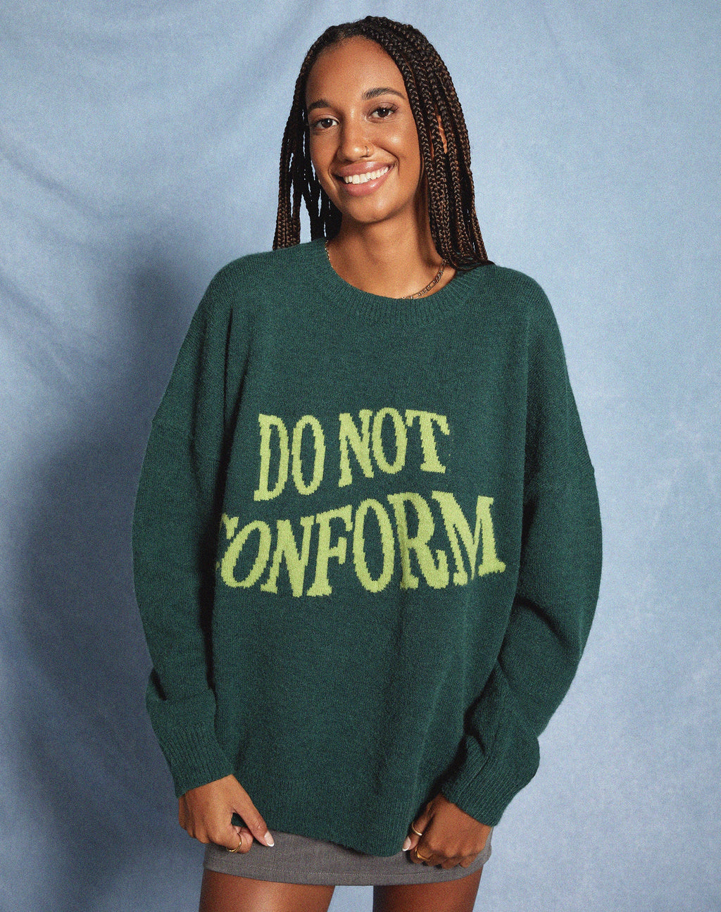 Jamin Jumper in Green 'Do Not Conform'
