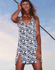 Image of Faini Slip Dress in White Leopard Sequin