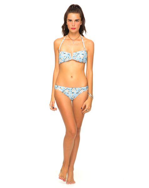 Image of Tormaline Bandeau Bikini Top in Blue White Daisy