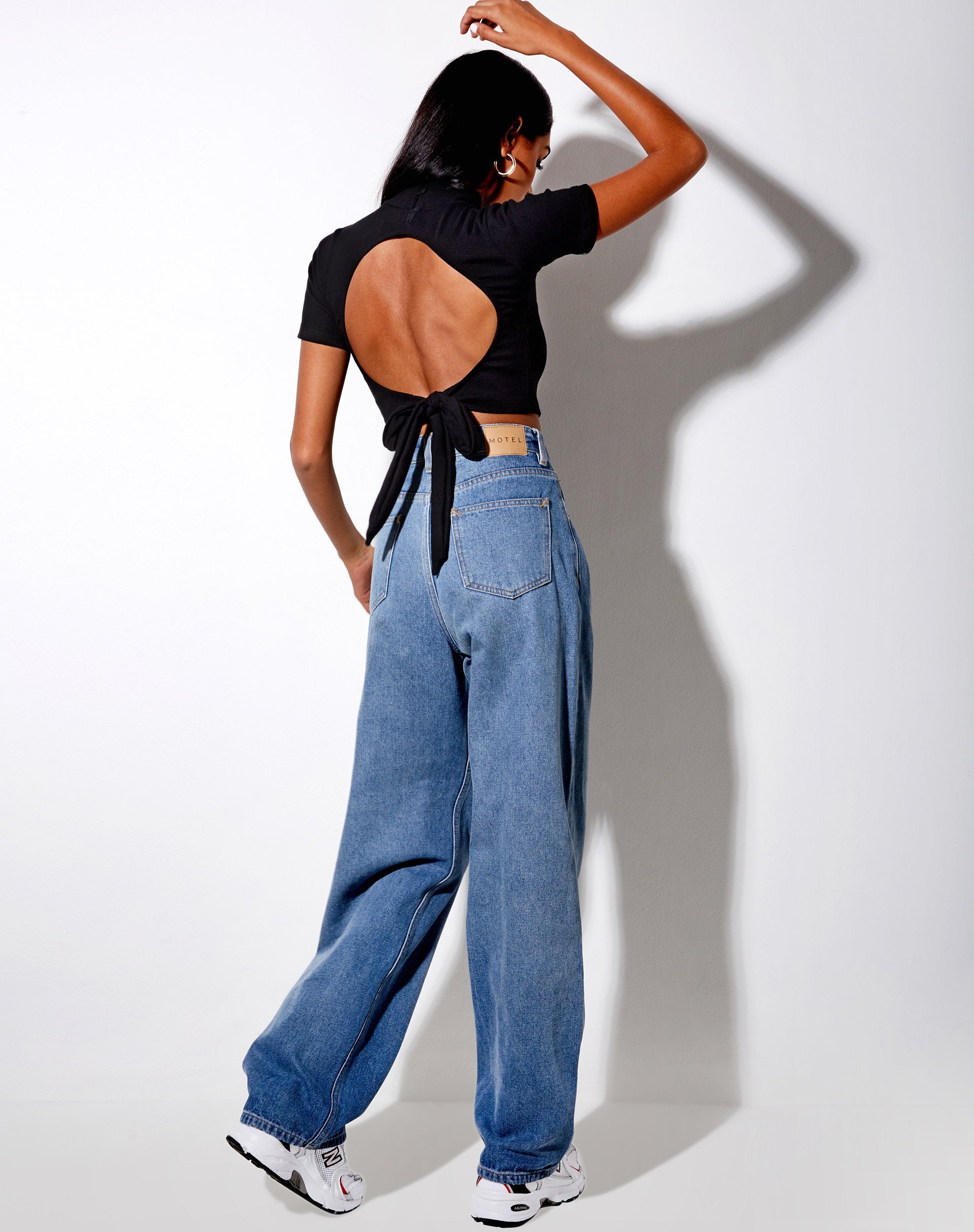 Image of Que Crop Top in Rib Black
