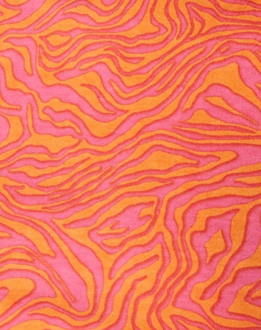 Image of Quelia Crop Top in Trippy Waves Tangerine and Pink
