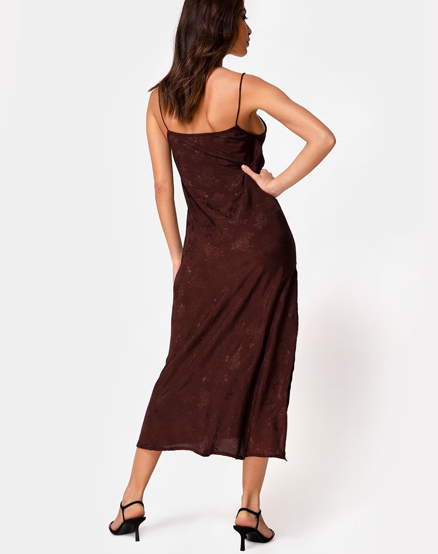 Image of Quinty Dress in Satin Rose Cocoa