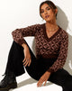 Image of Radka Jumper in Geo Knit Coffee Brown