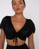 Image of Raemzi Crop Top in Satin Zebra Black