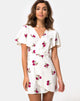 Image of Rawa Wrap Dress in Grunge Rose Ivory