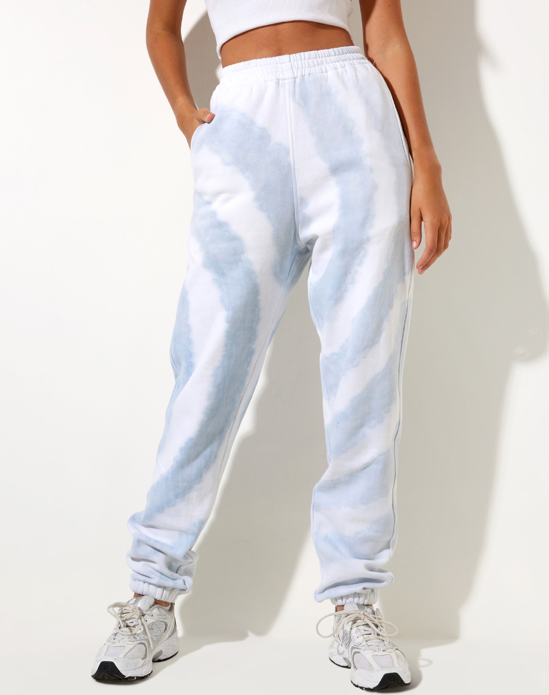 Tie dye white sweatpants sale