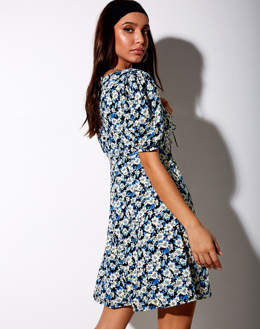 Image of Carie Mini Dress in Aster Blue