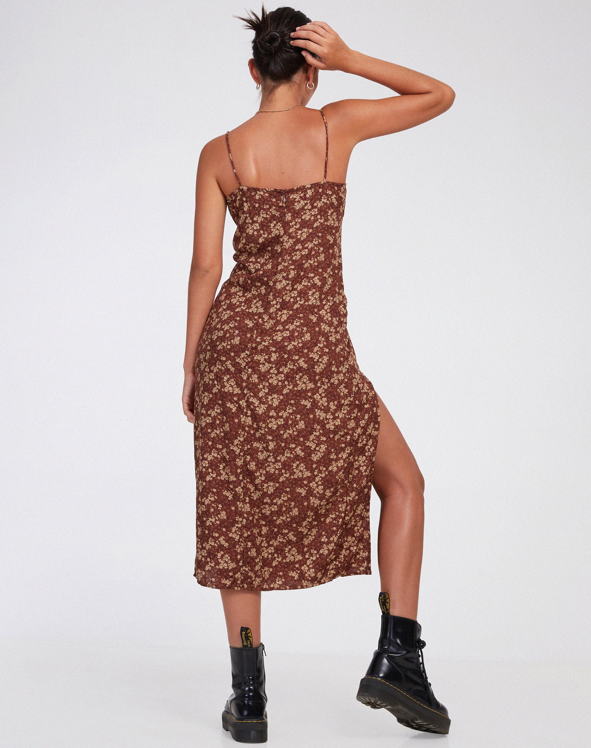 Cypress Maxi Dress in Earthy Floral Brown Cypress Maxi Dress in Earthy Floral Brown